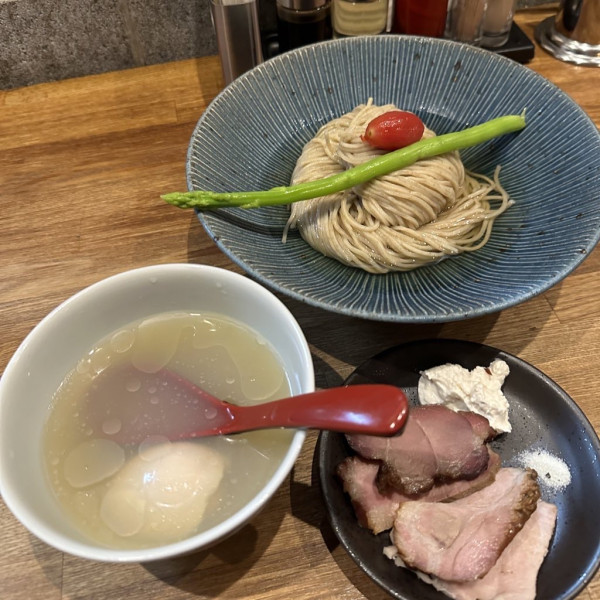 「あおさ水つけそば冷たい海鮮スープ」@麺処 青野の写真