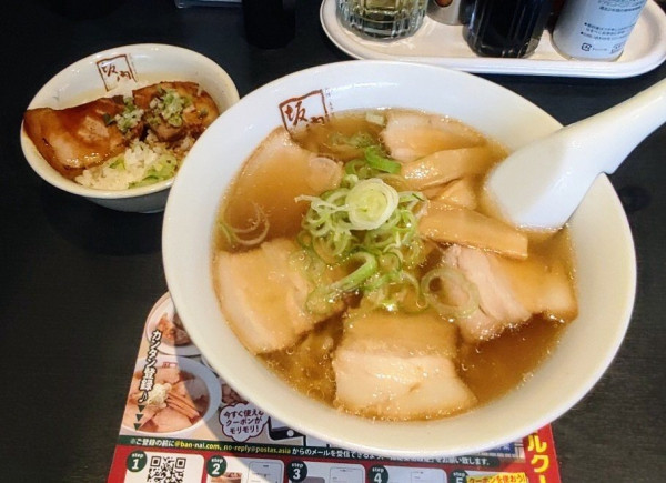 「ラーメン+焼豚めし」@喜多方ラーメン坂内 住吉店の写真
