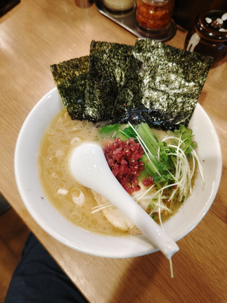 「夏の梅塩ラーメン(1,100円)」@らーめん ぱったぱたの写真