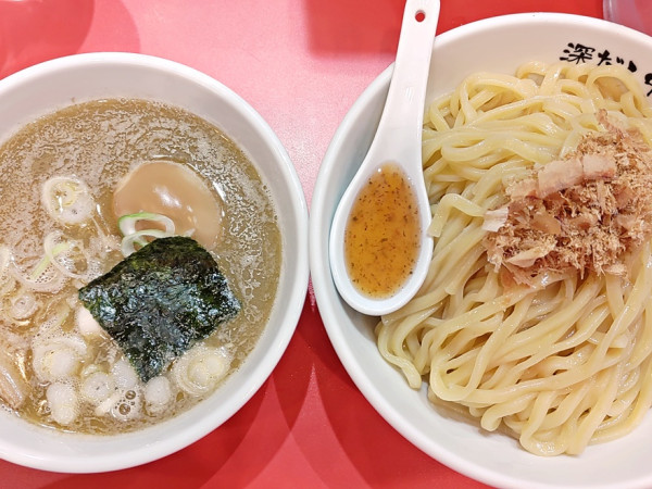 「深だしつけそば（中）＋味玉」@駅ラーメン 深だし中華そばの写真