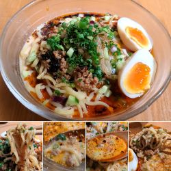 冷やし豆乳担々麺(辛口)＋塩玉子＝1300円