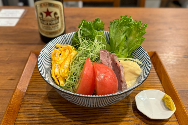 「自家製マヨネーズたっぷり冷やし中華そば ¥1200」@キッチンきらくの写真