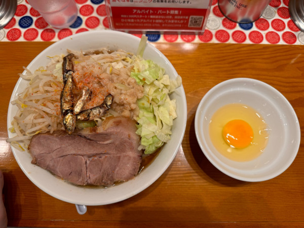 「煮干し250g➕生卵」@中華そば にぼが屋の写真