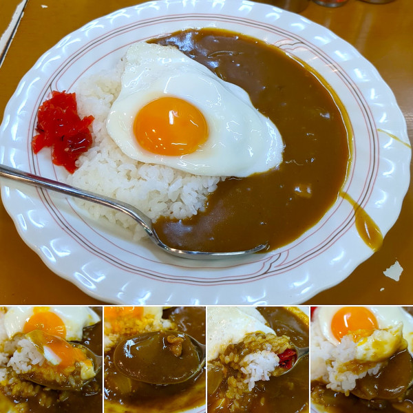 「カレーライス＋目玉焼き＝600円」@浅草 福ちゃんの写真