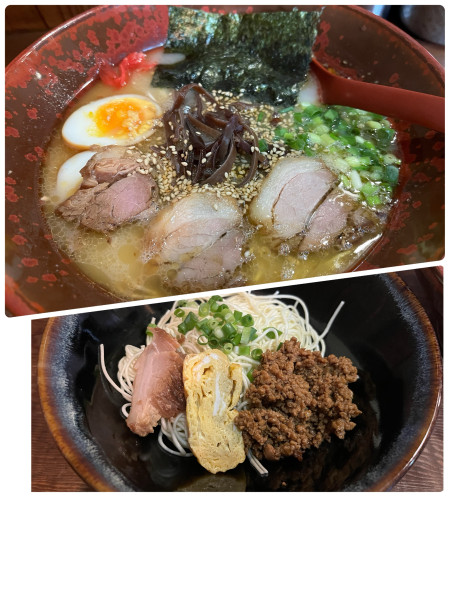 「ラーメン固め900円替玉辣油付150円」@分田上の写真