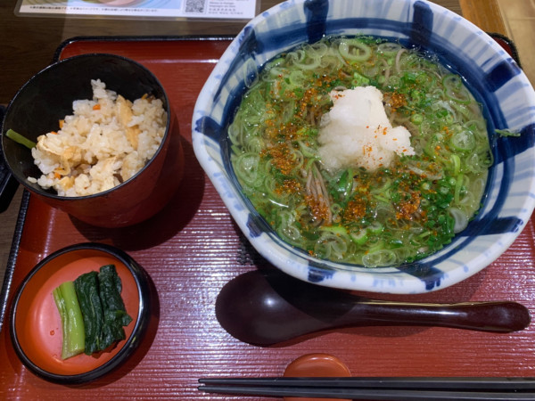 「ねぎみぞれそば定食 1100円」@信州そば処 そじ坊 那覇空港店の写真