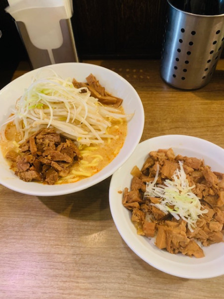 「あえめん980円 ミニ豚丼400円（クーポン使用）」@味噌麺処 田坂屋の写真