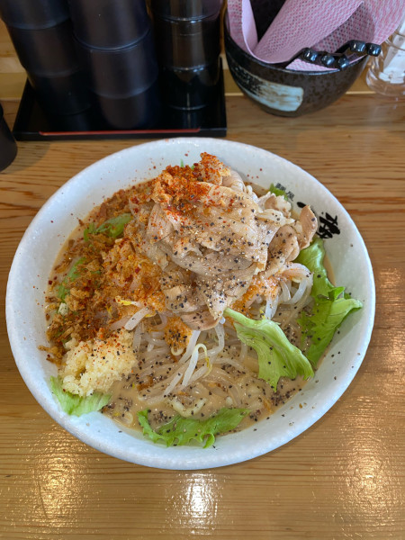 「冷やし鶏Ｇ大盛野菜マシにんにくマシ¥1,400円」@麺屋 一幸の写真