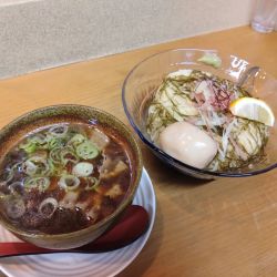 昆布つけそば 1000円、煮玉子100円