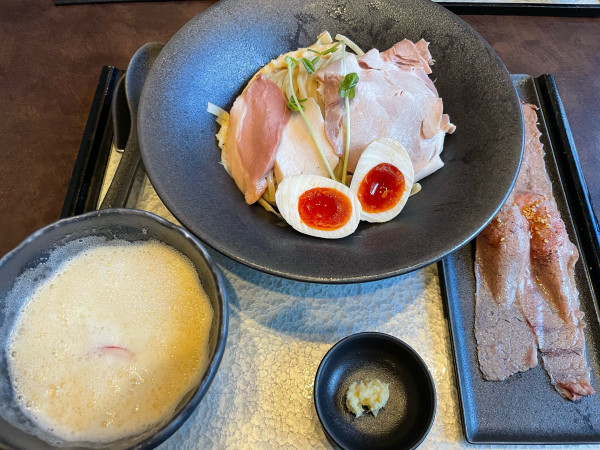 「特製鶏つけそば大　肉寿司セット」@鶏soba 座銀 くずはモール店の写真