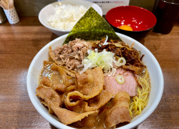 「深夜のイカ煮干し智颯100SP 特製 中盛 ライス つけ玉」@一条流中華そば 智颯の写真