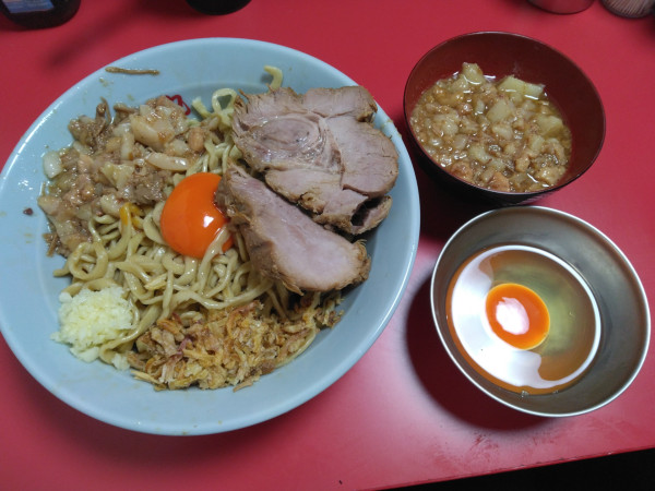 「限定(釜玉そば300グラム)」@ラーメン富士丸 明治通り都電梶原店の写真