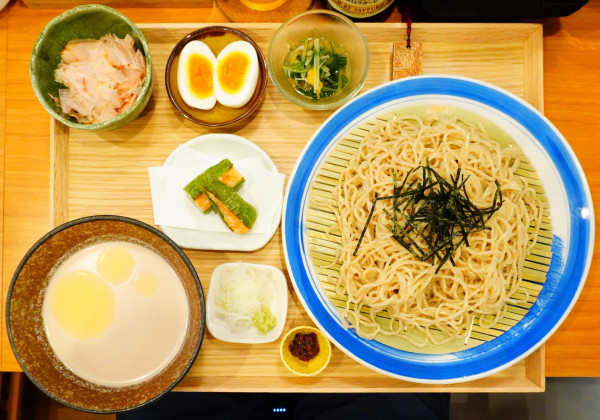 「【限定】くるみだれせいろ＋塩たまご＋実山椒つくね＋本山葵と白」@しののめヌードルの写真