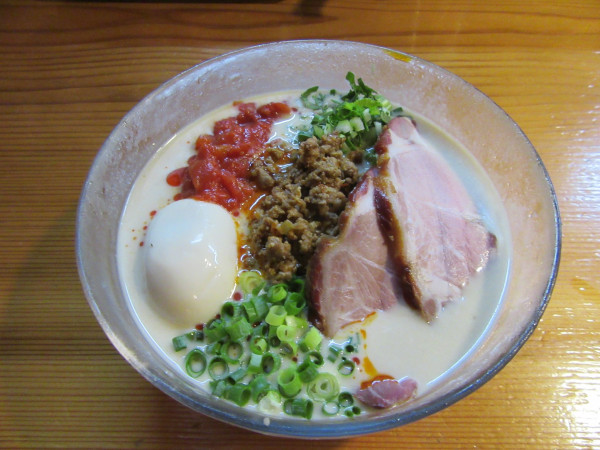 「冷やし担々麺（１０００円）＋味玉１００円」@はりけんラーメン 南店の写真