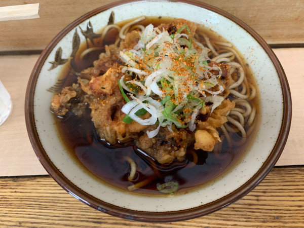 「げそ天そば 600円」@六文そば 中延店の写真