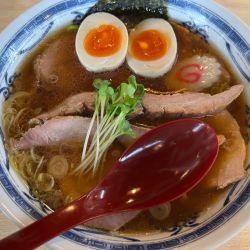 半熟煮卵手打ち焼豚麺：1200円