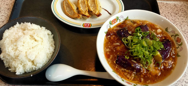 「麻婆茄子ラーメン」@餃子の王将 高前バイパス小八木町店の写真