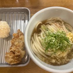 ぶっかけ冷、麺120g増、鶏天、味玉天