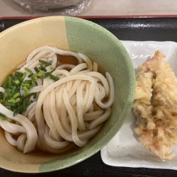 ぶっかけうどん、げそ天