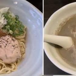 煮干しそばclassic 900円　＋　塩辛の和え玉400円