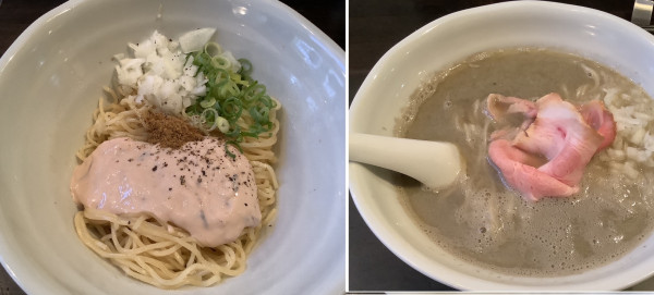 「煮干しそばclassic 900円　＋　塩辛の和え玉400円」@小田原丿貫の写真