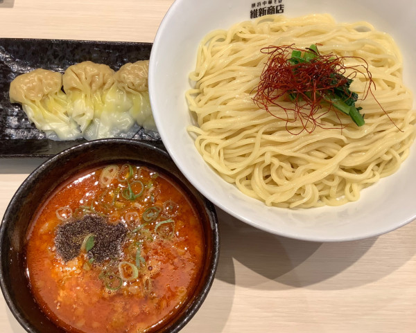 「[限定]味噌担々つけ麺　＋　ワンタン」@横浜中華そば 維新商店 みなとみらい店の写真