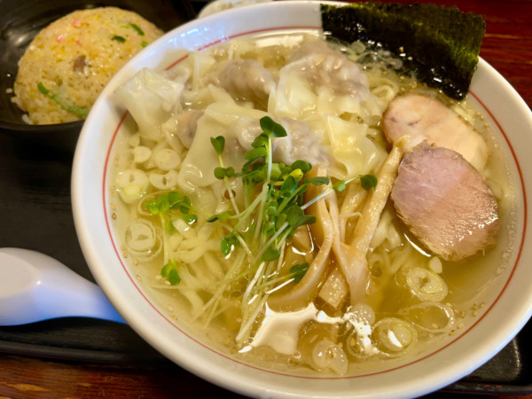「ランチAセット  塩ワンタン麺変更 大盛」@佐野ラーメン たかのの写真