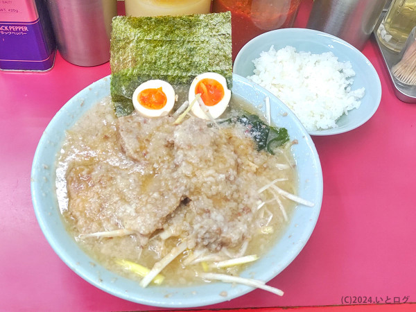 「ネギチャーシューメン 大盛（＋味付玉子＋コテコテ）」@ラーメンショップ 牛久結束店の写真