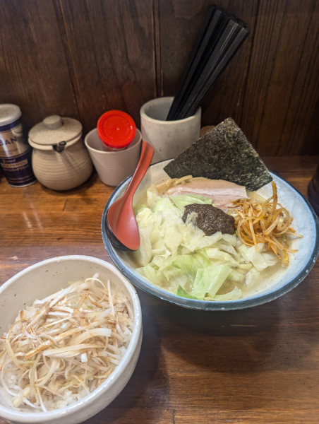 「熟成練醤油ラーメン+ネギめし」@『   』（無銘）の写真