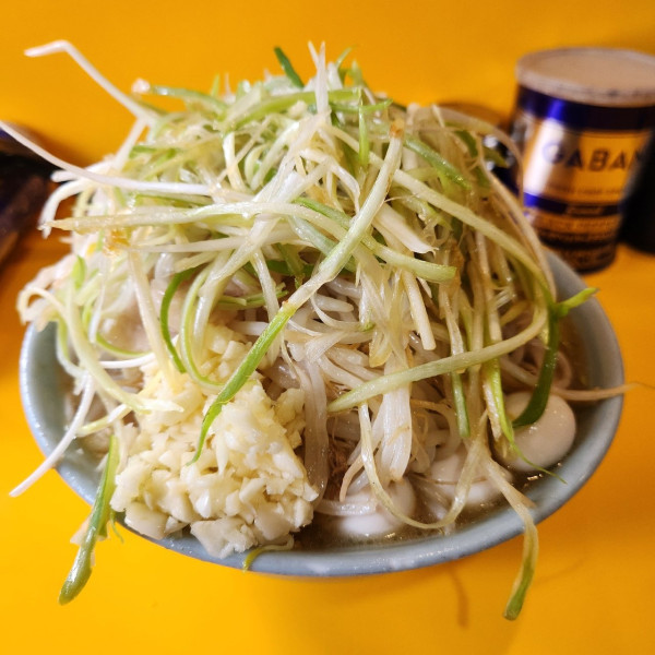 「小ラーメン ネギ、しょうが、うずら ニンニク、アブラ」@ラーメン二郎 八王子野猿街道店2の写真