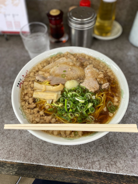 「中華そば大盛脂マシマシニンニクトッピング」@つたふじ 福山支店の写真