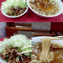 『ミニ純レバ丼+しょうゆラーメンセット(¥1200)』