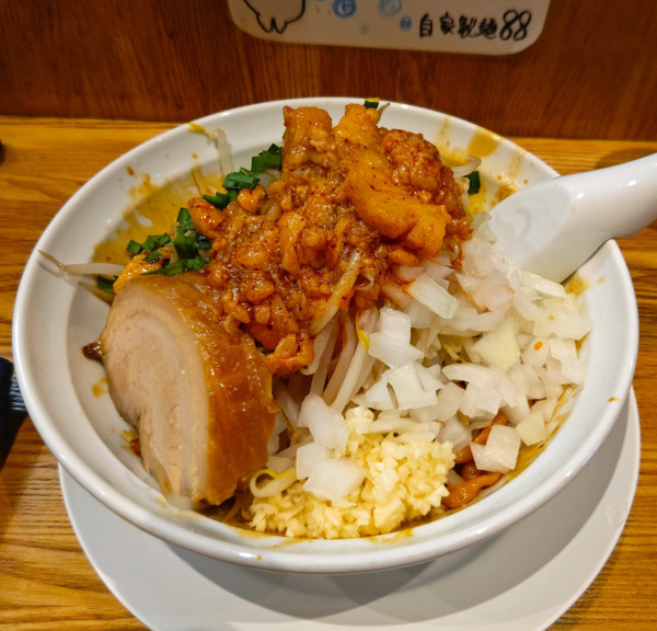「辛いまぜ麺」@自家製麺88の写真