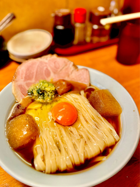 「冷やし昆布水らーめん900円」@豚骨らーめん れんの写真