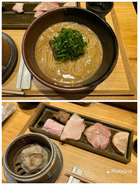 「らぁめん（ミニ）＋特選全部乗せ 焼売」@中華蕎麦 とみ田の写真