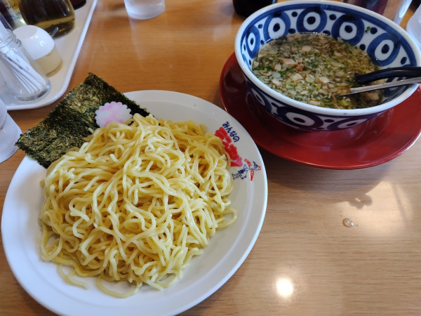 「【限定】三種のネギ醤油つけ麺」@テンホウ 松本渚店の写真