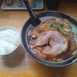 にんにく醤油ラーメン¥1200+半ライス¥100-