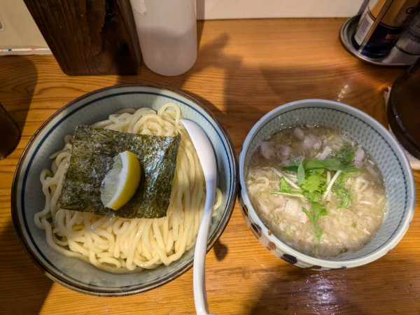 「ガーリック豚塩つけ麺950円大盛100円」@麺屋まいどの写真