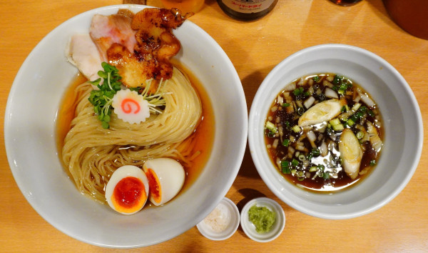 「椎茸昆布水つけ麺＋半熟煮玉子＋瓶ビール」@麺屋 木ノ下の写真