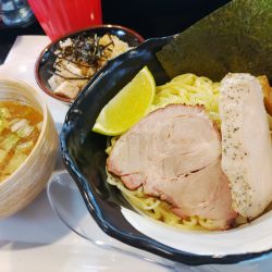 （限定）塩バターつけ麺 1000円 鶏油めし 150円