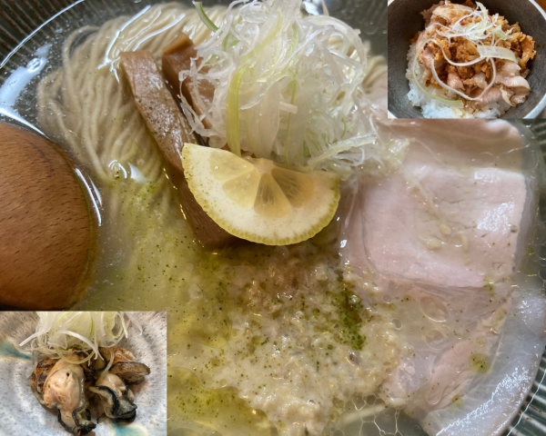 「牡蠣そば釜めしセット+牡蠣」@中華そば 華塩の写真