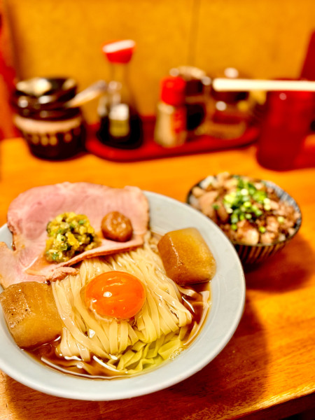 「冷やし昆布水らーめん900円」@豚骨らーめん れんの写真