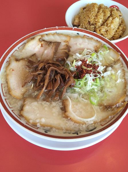 「肉そば(こってり)+特製肉めし」@中華そば専門 田中そば店 大宮別所店の写真