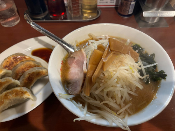 「味噌ラーメン＋餃子」@えぞ菊 御徒町店の写真
