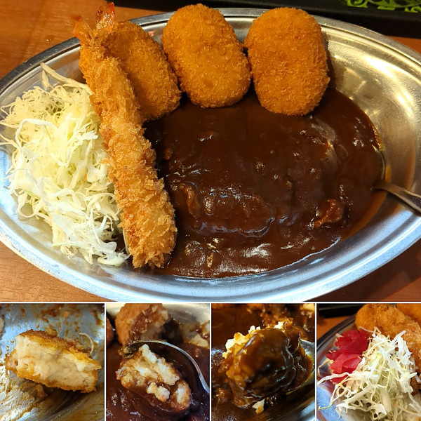 「クリームコロッケカレー＋海老フライ＝1000円」@カレーの市民 アルバ 秋葉原本店の写真