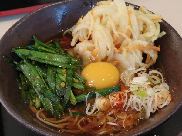 「朝そば（450円）、鬼にら（150円）」@ゆで太郎 北本深井店の写真