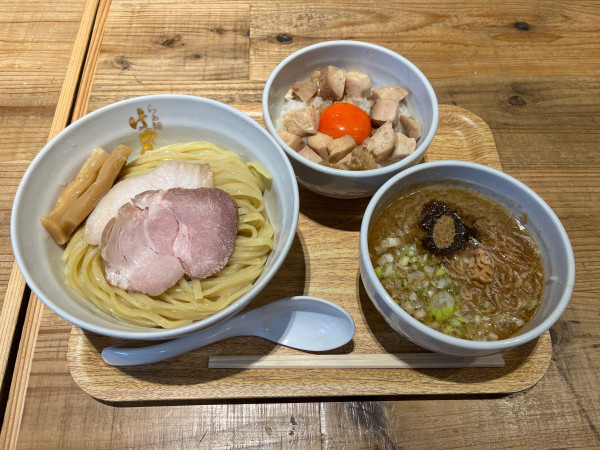 「濃厚海老つけ麺980円、マキシマム親子丼350円」@らぁ麺 はやし田 TXGAおおたかの森店の写真