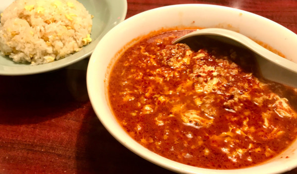 「タンタンメン メチャ辛  挽肉ダブル  ＋ チャーハン」@元祖ニュータンタンメン本舗 仲の谷店の写真