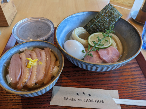 「鴨の昆布水つけめん（醤油）」@RAMEN VILLAGE CAFEの写真