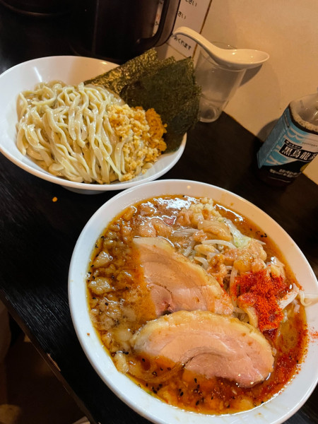 「つけ麺+ショウガ+のり」@豚星。の写真